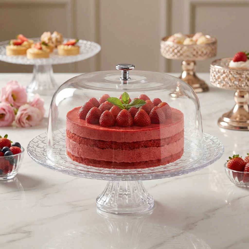 Boleira Multiuso, Boleira de Vidro com Tampa de Vidro Home Special 32cm - Ruvolo