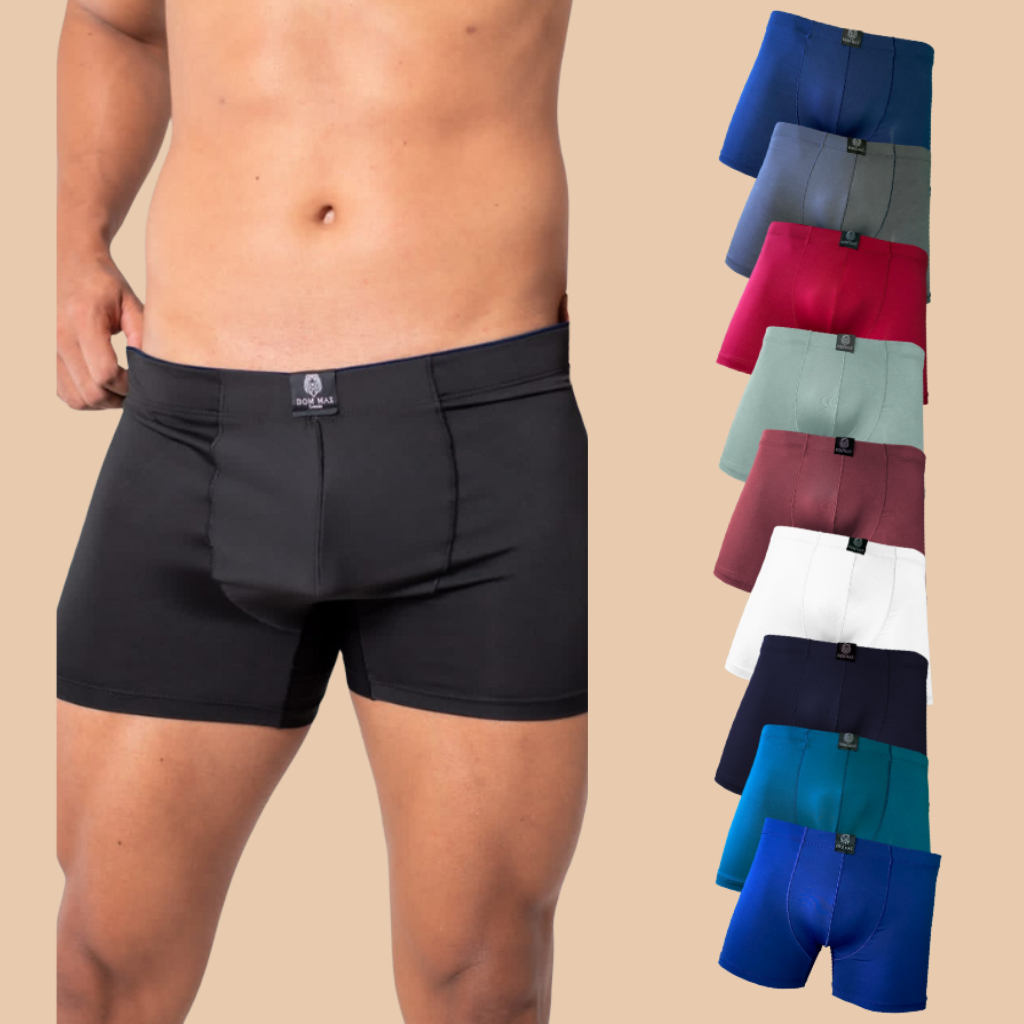 Kit 10 Cuecas Boxer Microfibra Confortável Cuecas Adulto Box Lisa Original