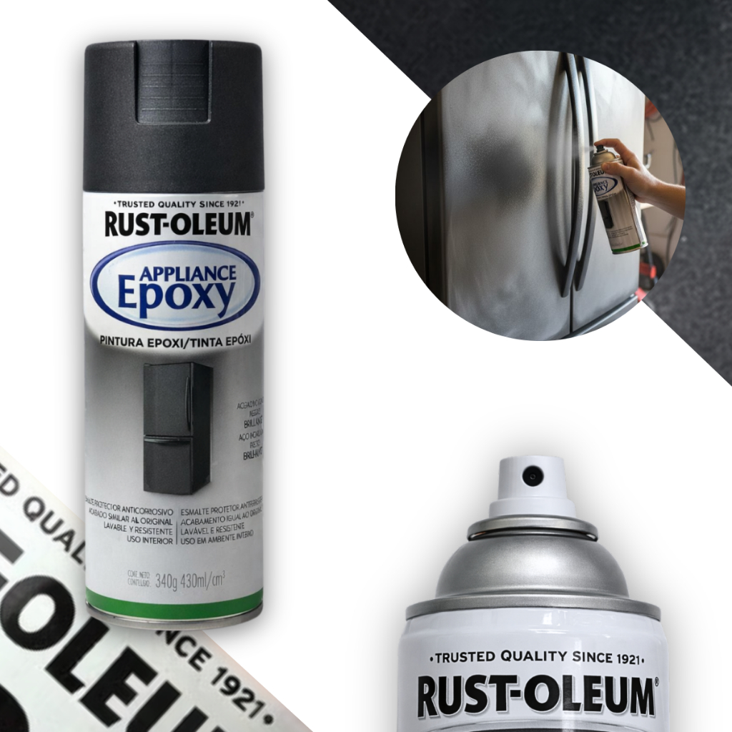Spray Para Eletrodomésticos Epoxy Aço Inoxidável Preto Brilhante Rust Oleum em Oferta na Shopee