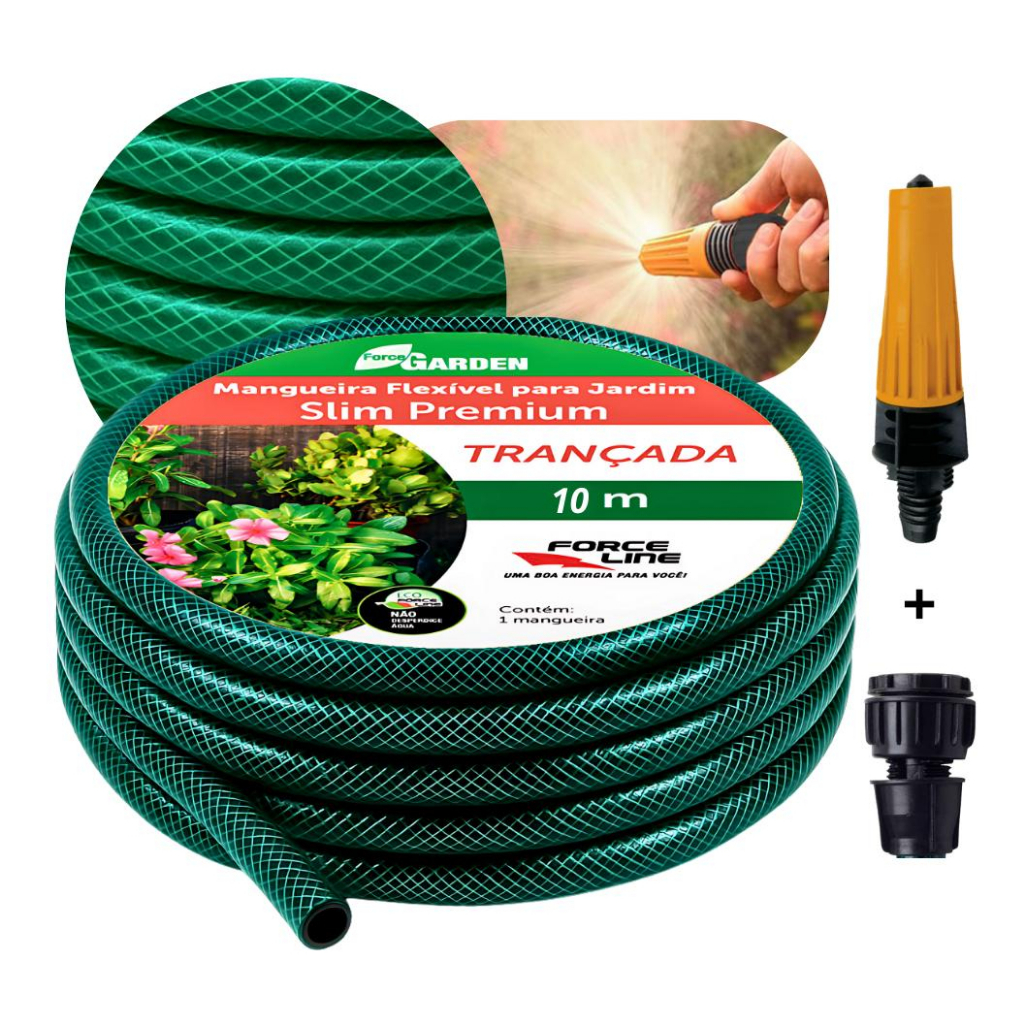 Mangueira Jardim flexível 10m com Acessórios - Forceline