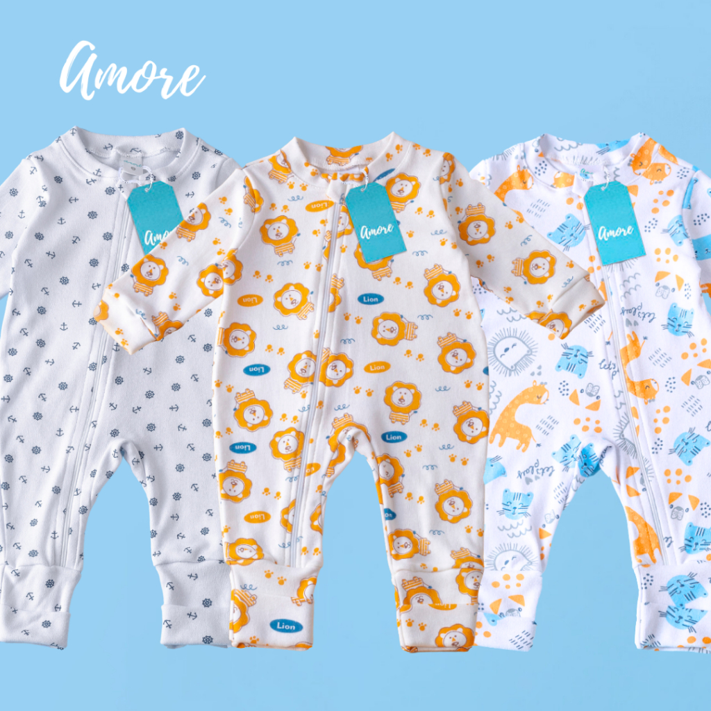 3 Macacões Vira Pé Amiguinhos - Suedine 100% Algodão