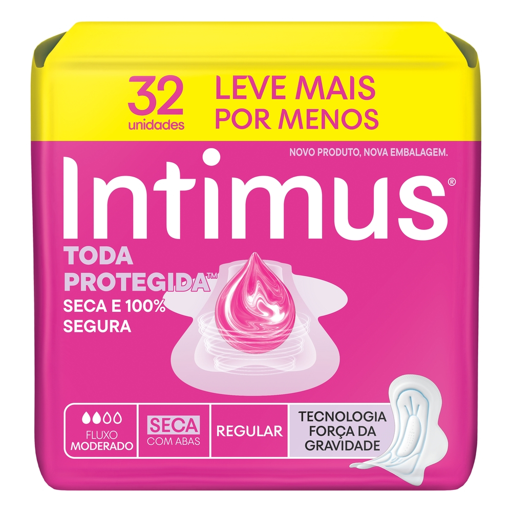 Absorvente Intimus Tripla Proteção Seca C/Abas 32Un em Oferta na Shopee