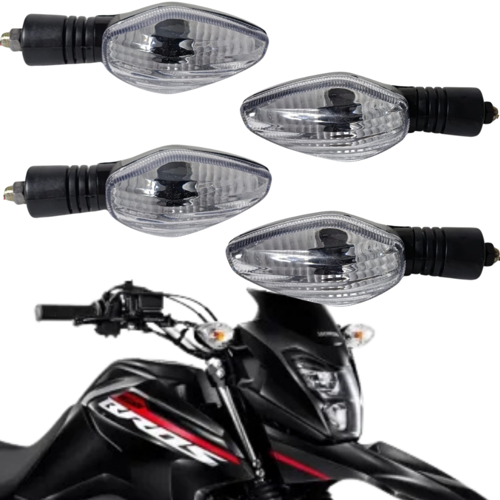 Kit 4 Pisca Seta Sem Lampada Nxr Bros 150 2014 Bros 160 2022 2023 2024 2025 Lente Cristal