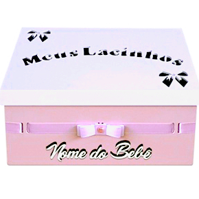 Caixa De Laço para bebe com nome personalizado do bebe