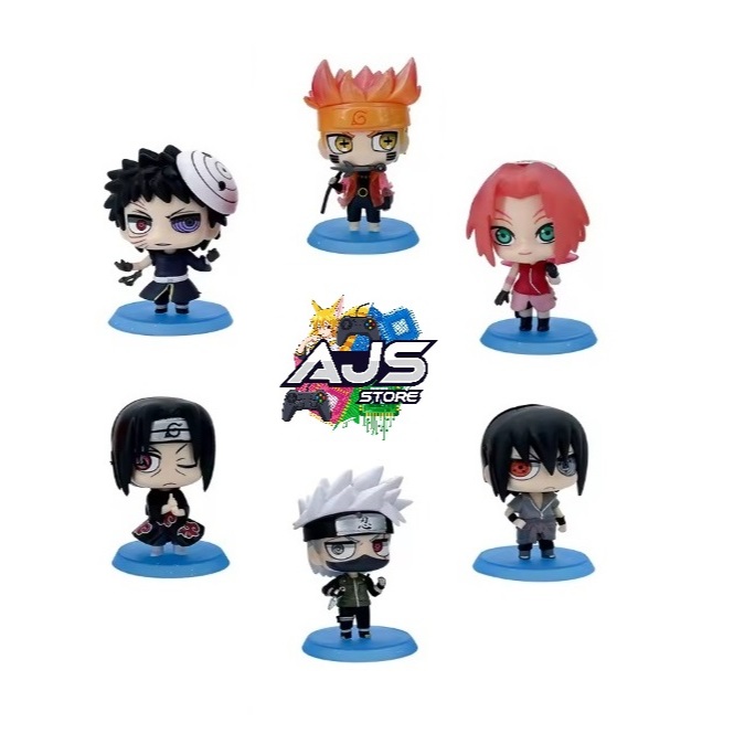 Naruto Shippuden Action Figure Miniaturas (Naruto/Sasuke/Sakura/kakashi/Itachi/Obito)