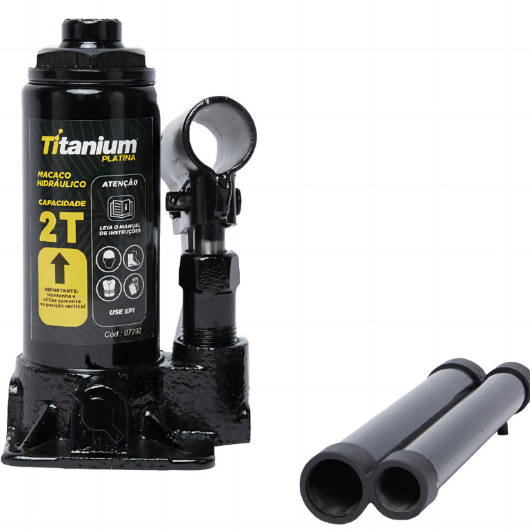 Macaco Hidráulico Tipo Garrafa 2 Toneladas – Titanium Platina em Oferta na Shopee