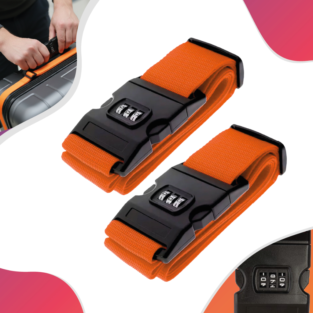 Kit 2 Cinta De Proteção Para Mala De Viagem Bagagem Com Senha Segredo Segurança Identificador
