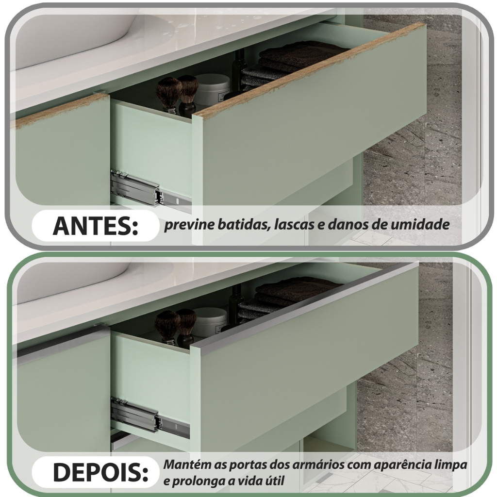 Protetor Saia De Porta Armário/gaveta Em Aluminio 15mm