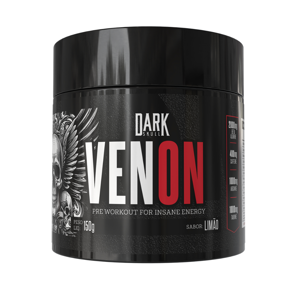 Pre treino Venom 150g Dark Skull Rende 30 doses - Pré Workout Forte igual Évora Diabo Verde Panic Dragon Pharma em Oferta na Shopee