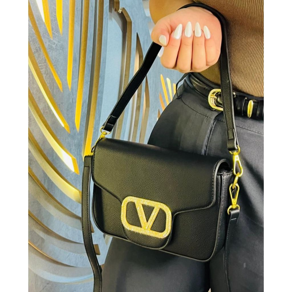 Bolsa Feminina Victtoria Voice Tiracolo Alça de Ombro e Transversal Lisa Média Casual Fashion Eventos