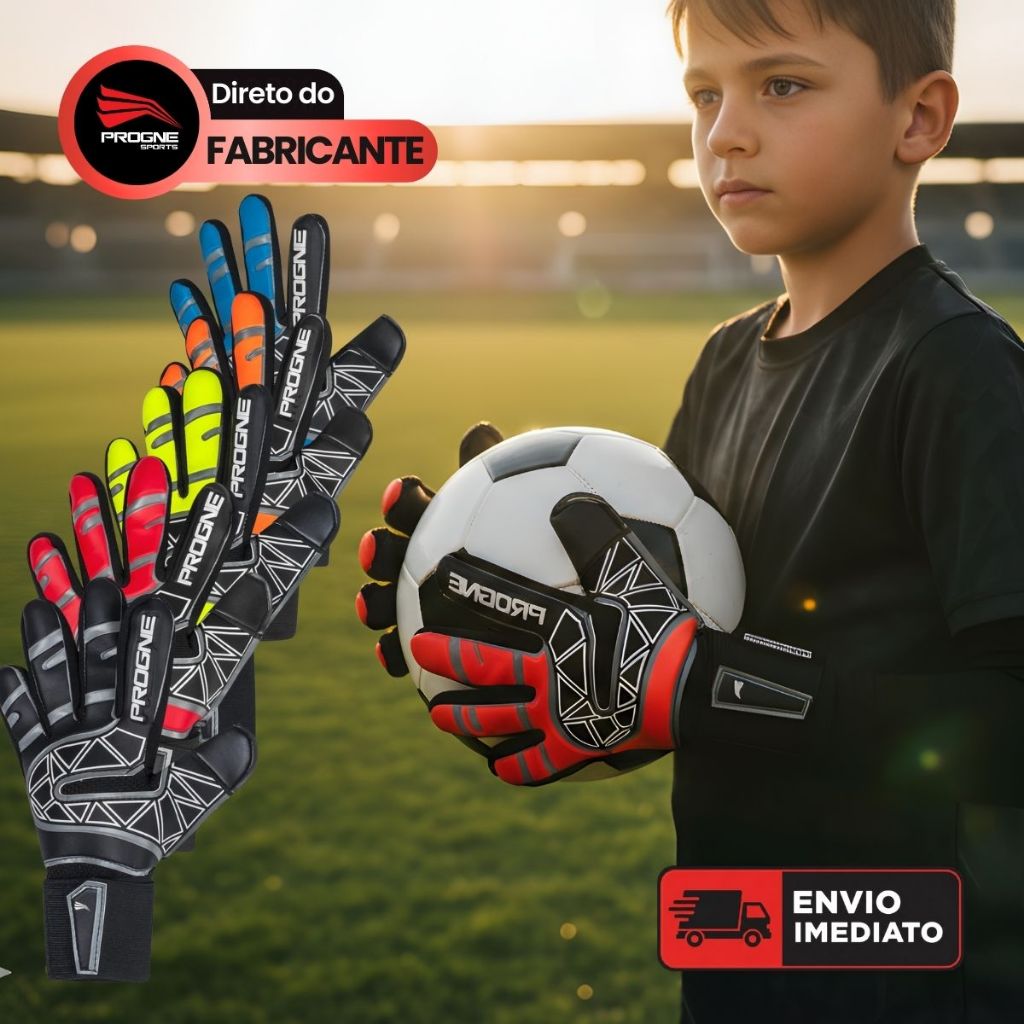 LUVA GOLEIRO ROBUST TRAINING INFANTIL PROFISSIONAL - FUTEBOL CAMPO SOCIETY FUTSAL - PROGNE SPORTS