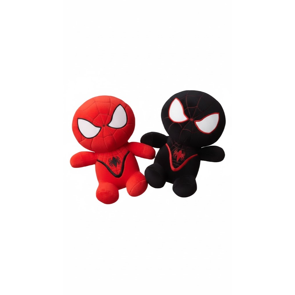 Kit 2 Pelucia Homem Aranha Preto E Vermelho 25 Cm Fofinho Pelucia Importada