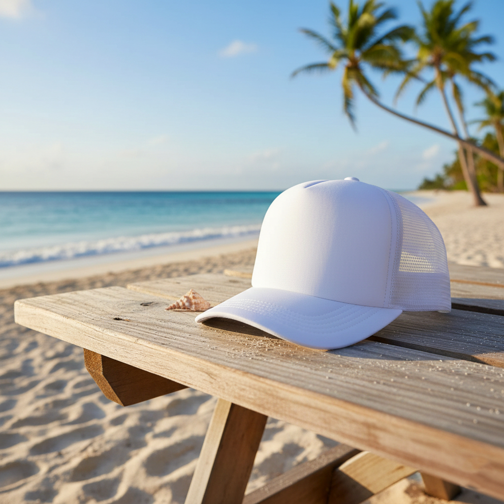 Boné Básico Aba Curva Telinha Trucker Liso Ajustável Unissex Alta Qualidade Premium Estilo de Praia