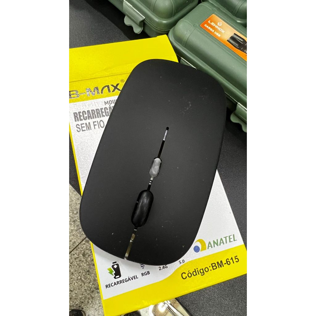 Lindo Mouse Sem Fio RECARREGÁVEL B-Max 2.4Ghz 1.600 DPI RGB Notebook PC Videogame SEM PILHAS *** EXCELENTE *** em Oferta na Shopee