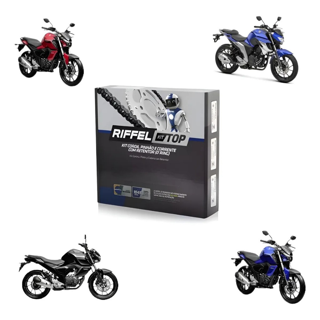 KIT RELAÇAO FAZER 250 18-24/FZ 250 18-21 - ( C/RETENTOR ) RIFFEL