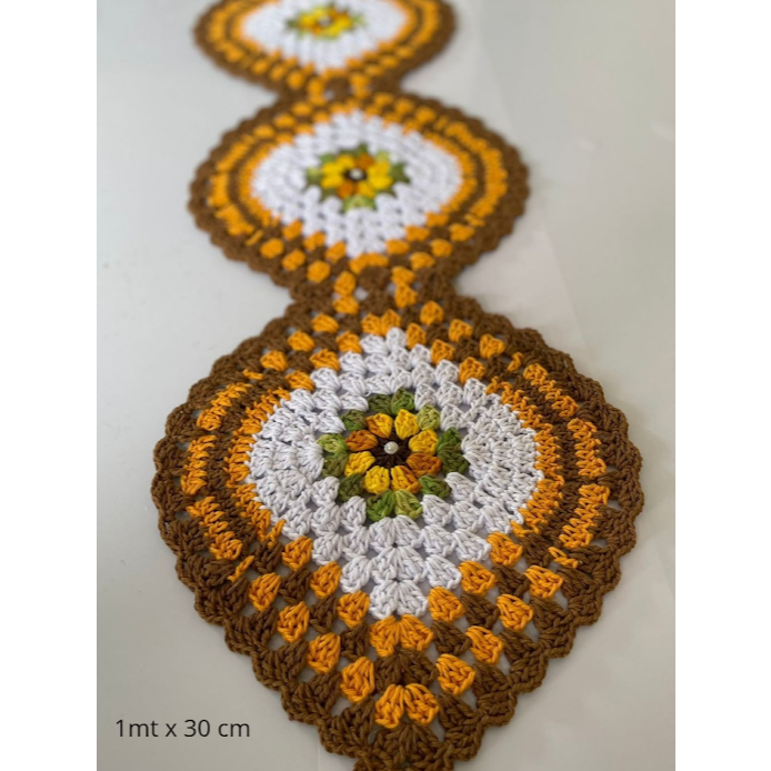 Mini Trilho de Mesa Folha de Crochê em Oferta na Shopee