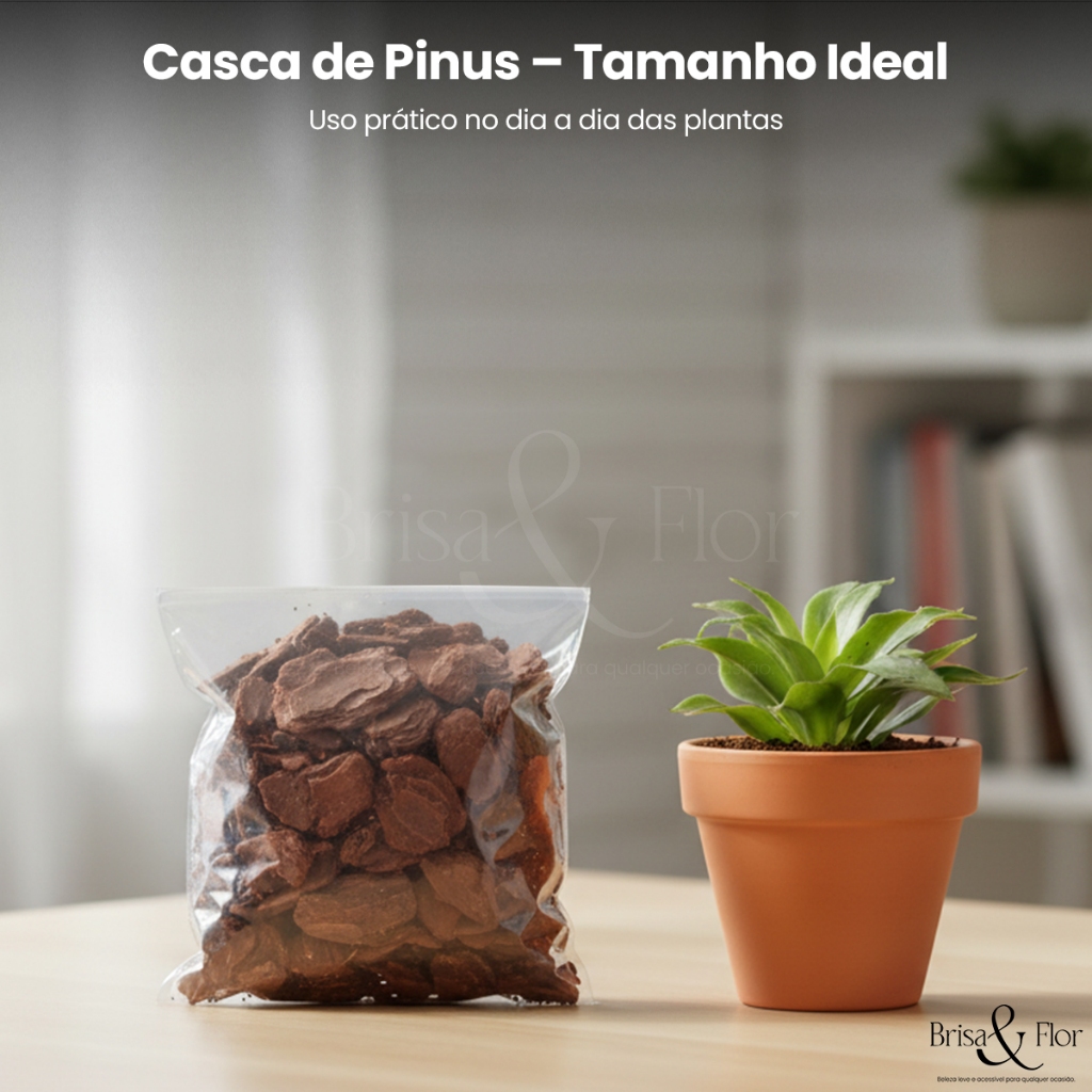 Casca de Pinus Para Drenagem de Vasos e Plantas Orquídea Decoração Horta Jardim Forração Uso Pet