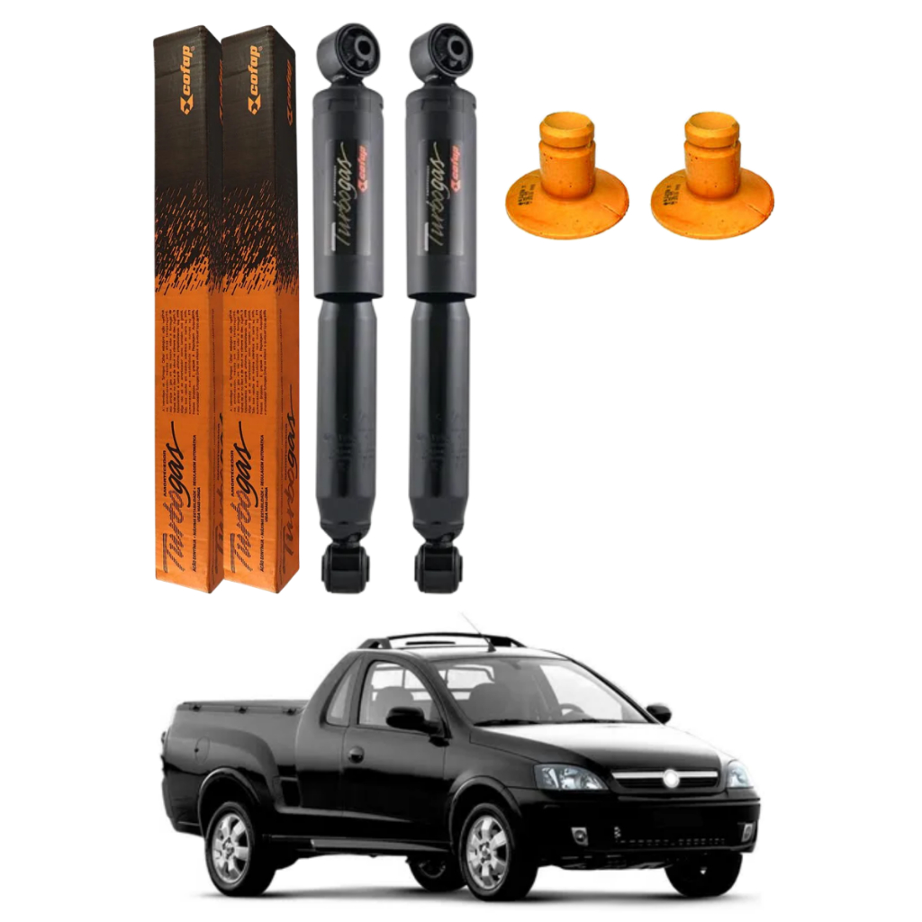 PAR AMORTECEDOR TRASEIRO MONTANA 2004 A 2010 ORIGINAL COFAP + KITS