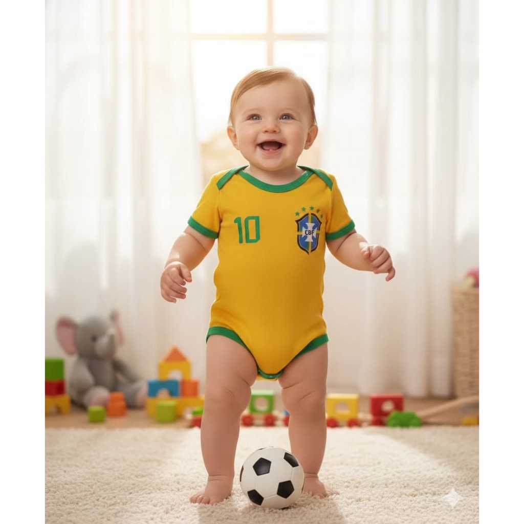 Body Bebê Temático Mesversario Body Do Brasil 0 A 12 Meses em Oferta na Shopee