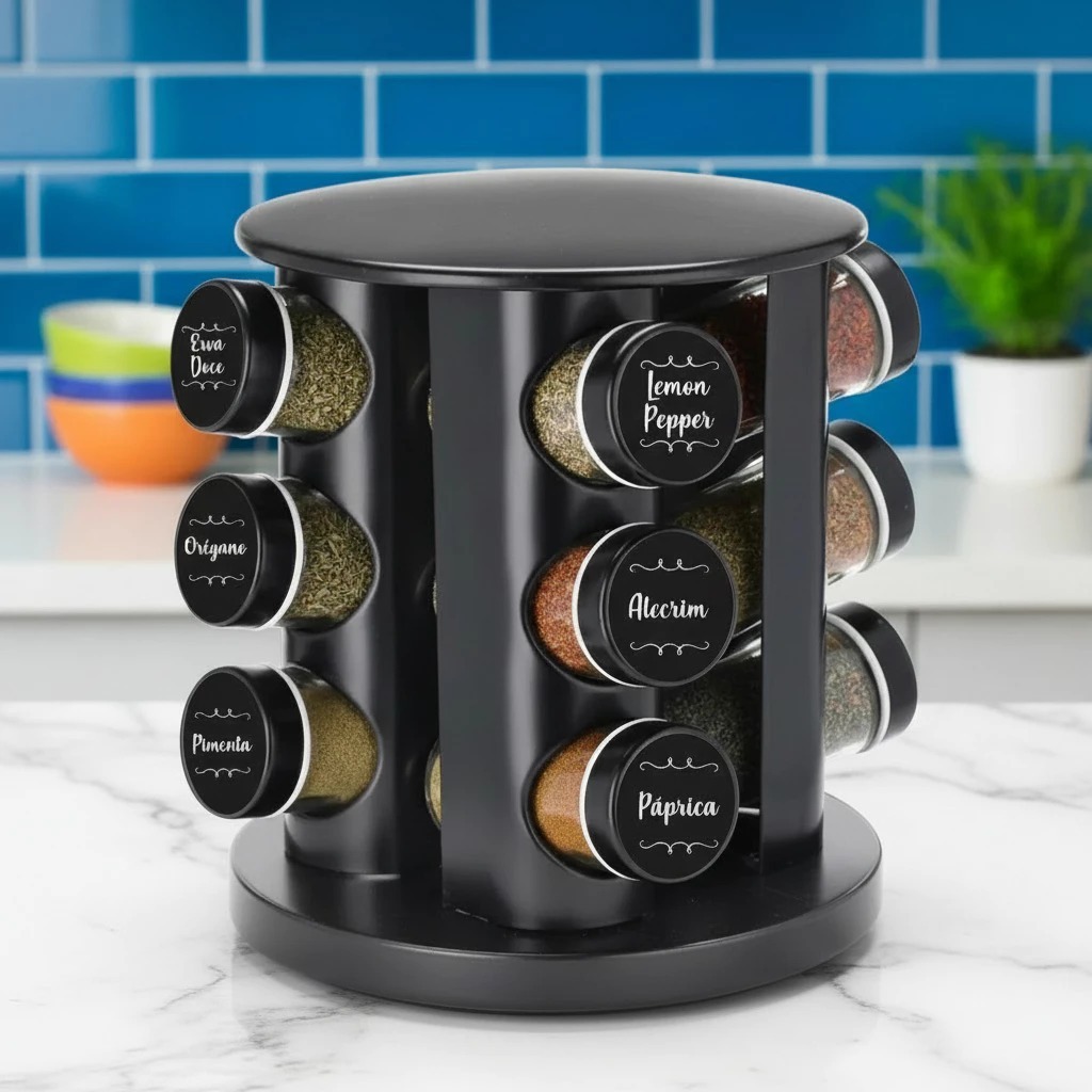 36 Etiquetas para Potes de Condimentos Temperos Mantimentos 3,8x3,8cm