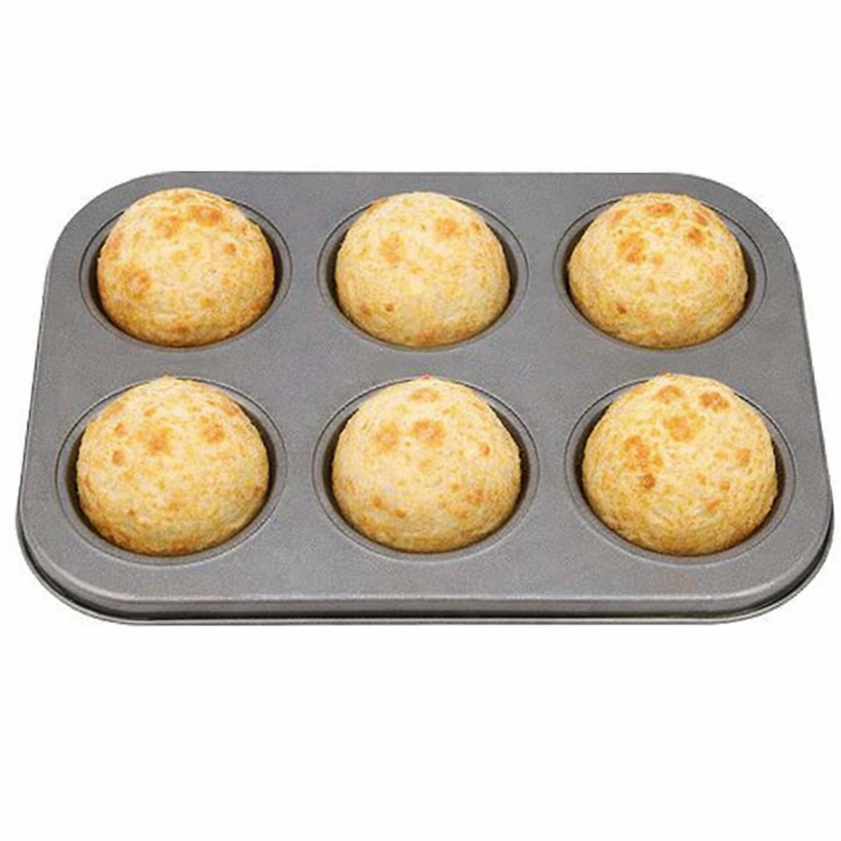 Forma Ante aderente para Pão de Queijo 6 Cavidades Preta Cupcake Empadinha