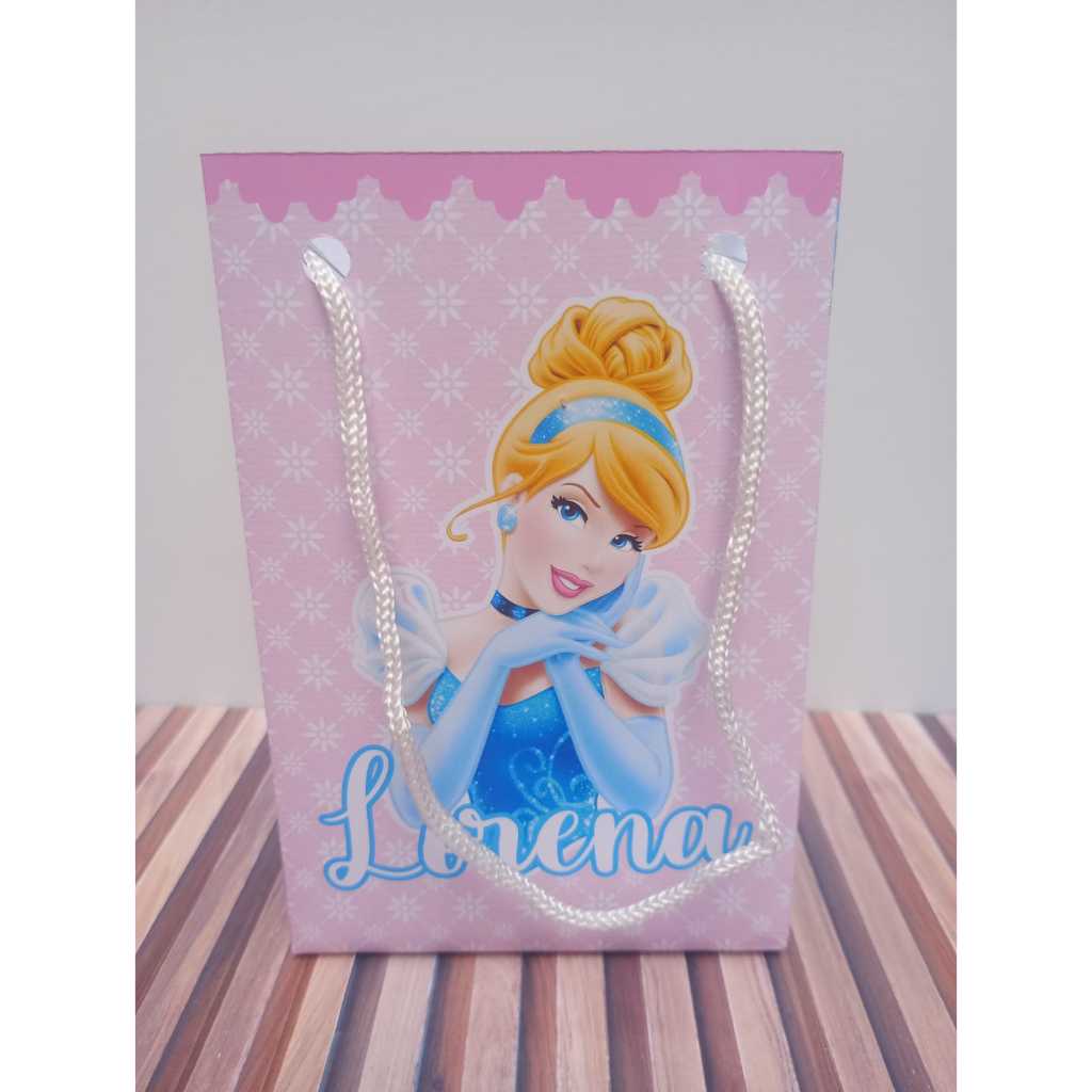 Sacolinha personalizada Princesa Cinderela PEGUE E MONTE Lembrancinha de aniversário Sacolinha surpresa