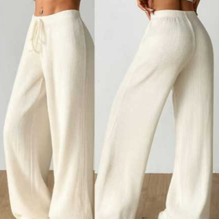 Calça Feminina Pantalona Cintura Alta Tecido anarruga Calça Social Perna Larga em Oferta na Shopee