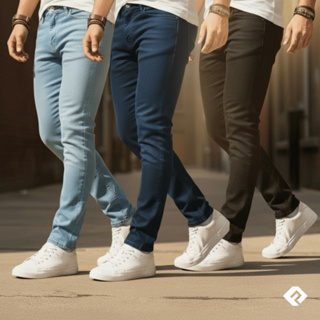 Kit 2 Calça Jeans Masculina Skinny Premium Confortável Jeans Encorpado em Oferta na Shopee