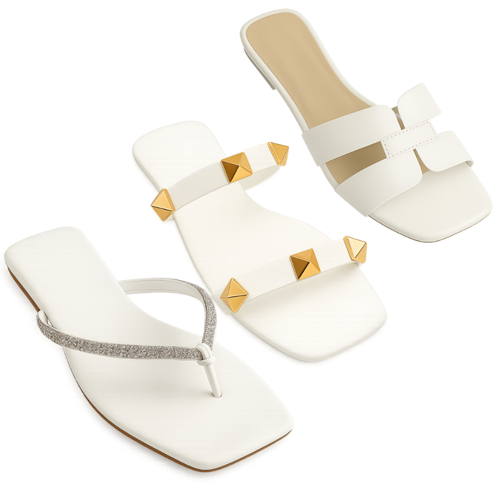 Kit 3 Pares Rasteirinha Sandália Confortável Casual Feminina em Oferta na Shopee