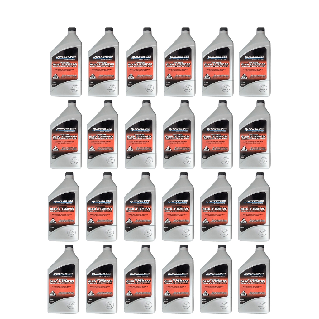 Óleo Motores de Popa 2T Quicksilver TCW3 1 Litro Kit C/24 em Oferta na Shopee