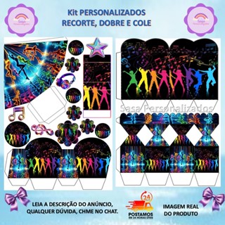 TEMA NEON, ANOS 90, ANOS 60, DANCE  LEMBRANCINHA 80/160 ITENS PERSONALIZADA  COM/SEM NOME em Oferta na Shopee