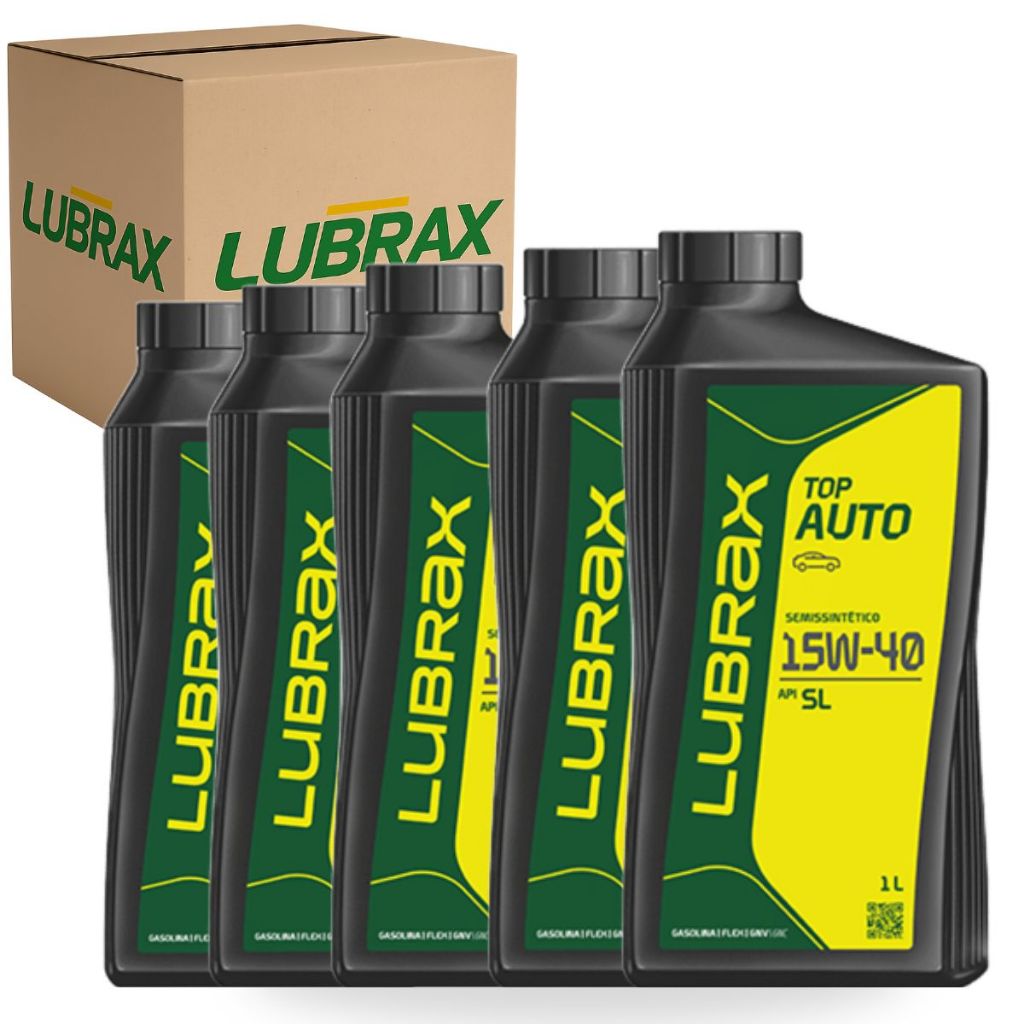 Kit 5 Oléos Lubrificante Motor 15w40 Semissintetico Tecno API SL Lubrax em Oferta na Shopee