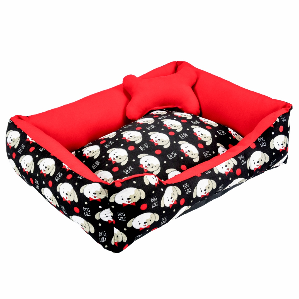 Caminha de Cachorro  ou Gato Cama Pet Média fundo Impermeável +Ossinho Cachorro Vermelho
