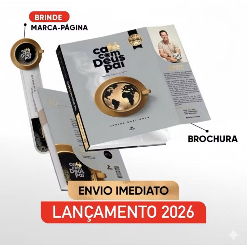 CAFÉ COM DEUS PAI | LANÇAMENTO 2026 | PORÇÕES DIÁRIAS DE AMOR | CAPA  BROCHURA em Oferta na Shopee