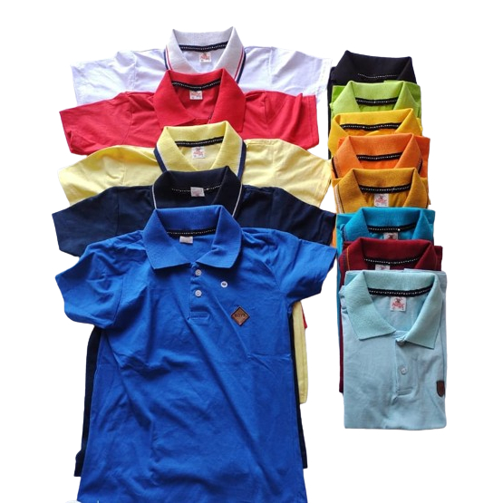 Kit 5 Camisas Gola Pólo infantil   2 4 6 8 10 12 14 anos