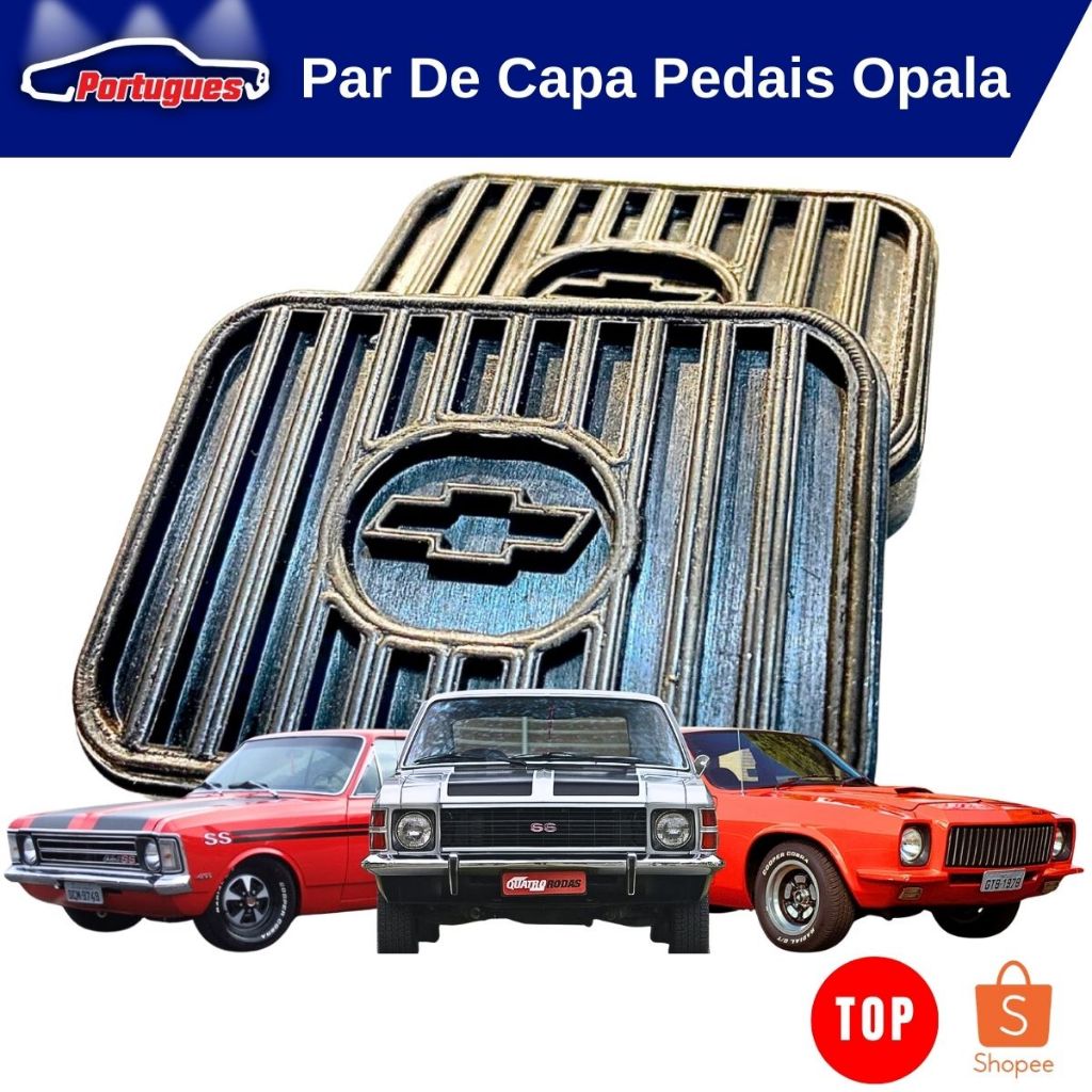 Capa Pedal Freio e Embreagem Opala Caravan de 1969 a 1992 Unica 100% Borracha Melhor Do Mercado