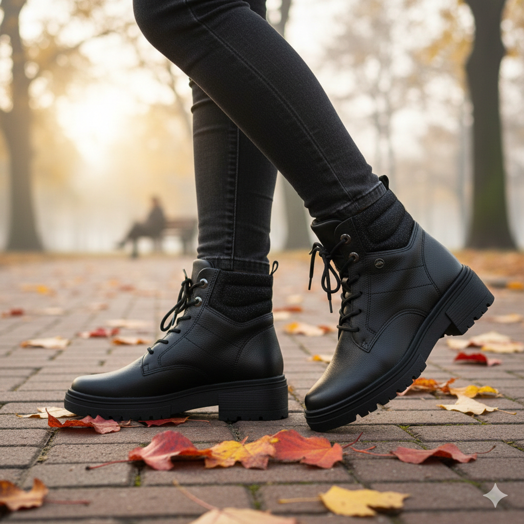 Bota Coturno Dakota Feminina Couro Legítimo Original Tratorada Brilho Conforto