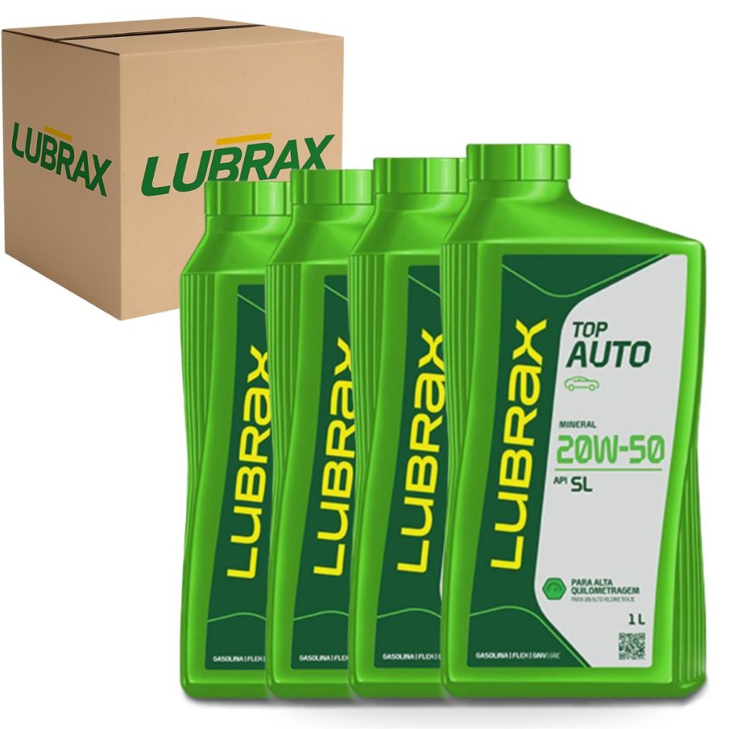 Kit 4 Oléo 20w50 Lubrificante Motor Mineral Essencial SL API Petrobras Lubrax em Oferta na Shopee