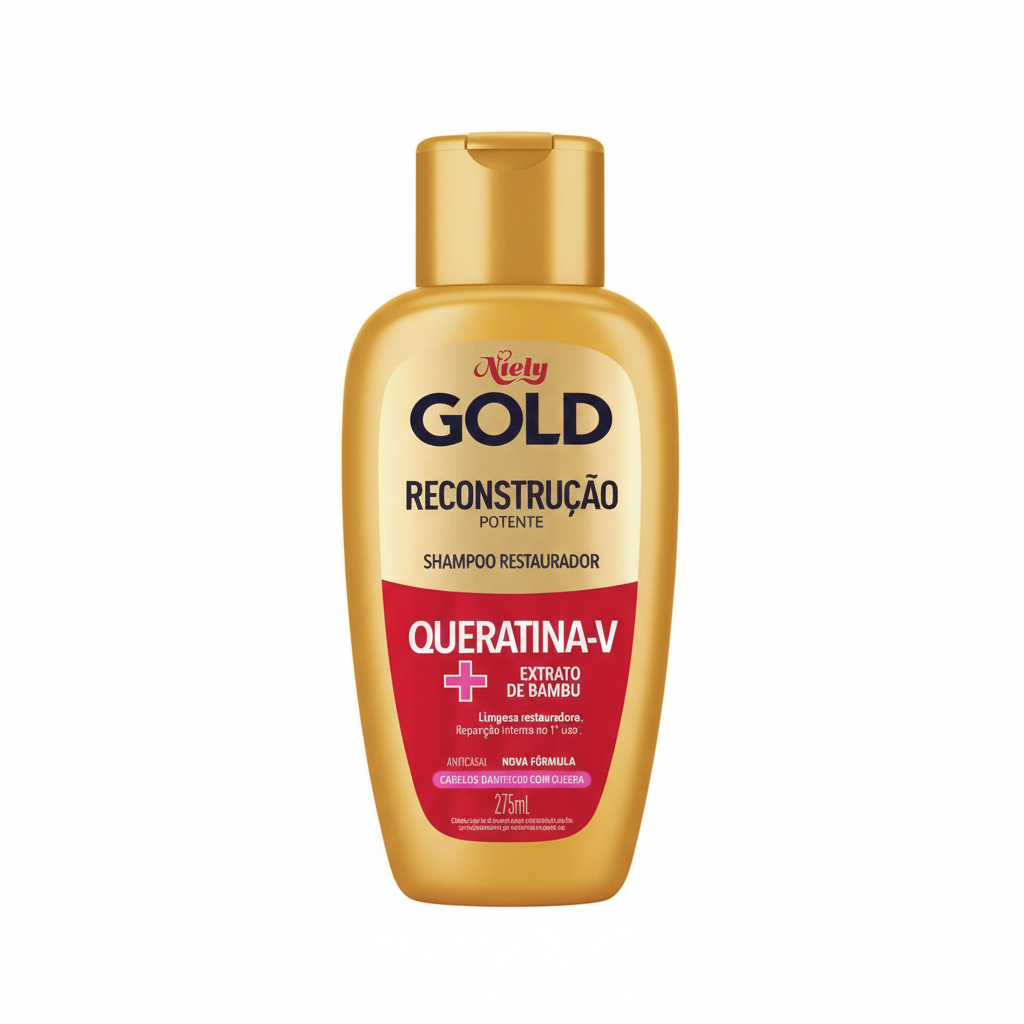 Shampoo Niely Gold Reconstrução Potente Com 275ml em Oferta na Shopee