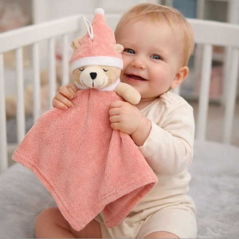 Naninha para Bebê, Ursinho Pelúcia Antialérgico Tamanho 40 cm Cores Variadas Suporte Chupeta Ideal para Soneca do Bebê Naninha para Bebê, Ursinho Pelúcia Antialérgico Tamanho 40 cm Cores Variadas Suporte Chupeta Ideal para Soneca do Bebê