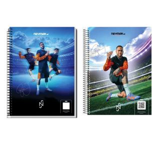 Kit 2 Cadernos Oficial Neymar Jr Universitário 1 matéria 80 folhas. em Oferta na Shopee