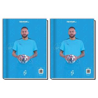Kit Com 2 Caderno Oficial Neymar Jr Brochura Capa Dura 1/4 80 Folhas em Oferta na Shopee