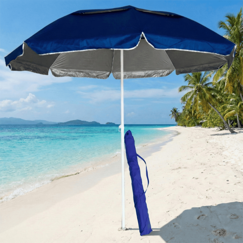 Guarda Sol Ombrelone Grande 2,40 Metros Com Proteção UV Resistente Impermeável Haste De Metal Sol Praia Piscina Verão em Oferta na Shopee