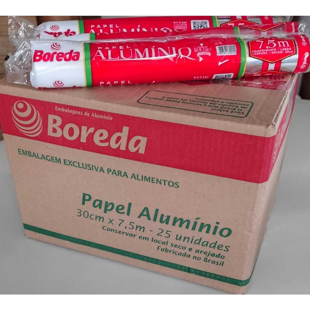 Rolo de papel alumínio 30cmx7,5m em Oferta na Shopee