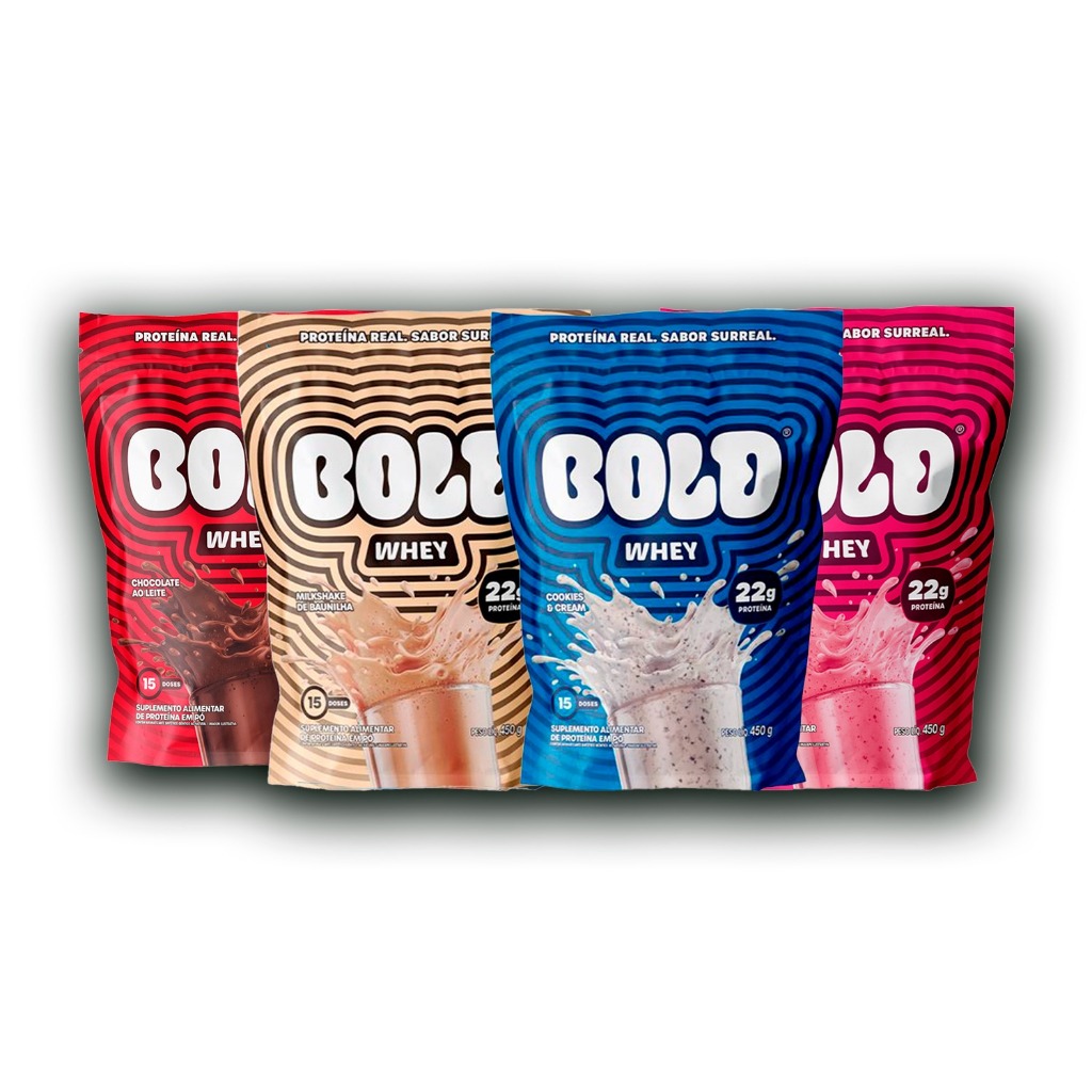 Whey Protein 3w Suplemento de Proteína Chocolate Morango Baunilha Cookies & Cream Bold 450g