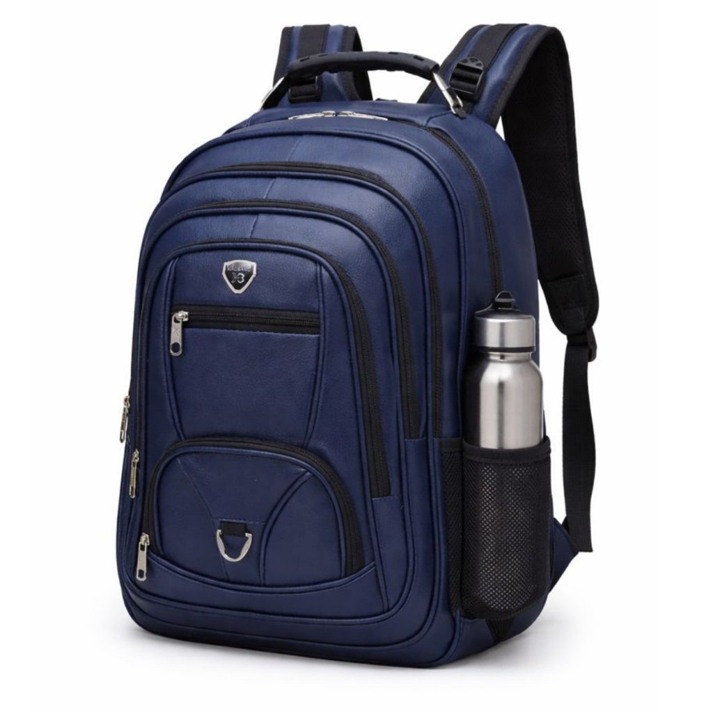 Mochila de Couro Viagem Masculina Grande Espaçosa Executiva Reforçada Trabalho Notebook