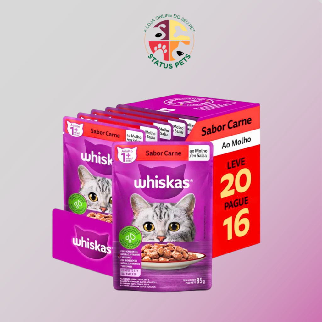 Ração Umida Whiskas Carne Ao Molho - Comprar com Melhor Preço em Essenciais para Culinária