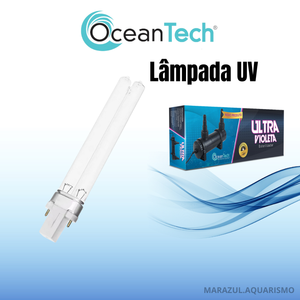 Lâmpada Uv reposição Ultra Violeta - Ocean Tech P/ Filtro Germicida Aquário
