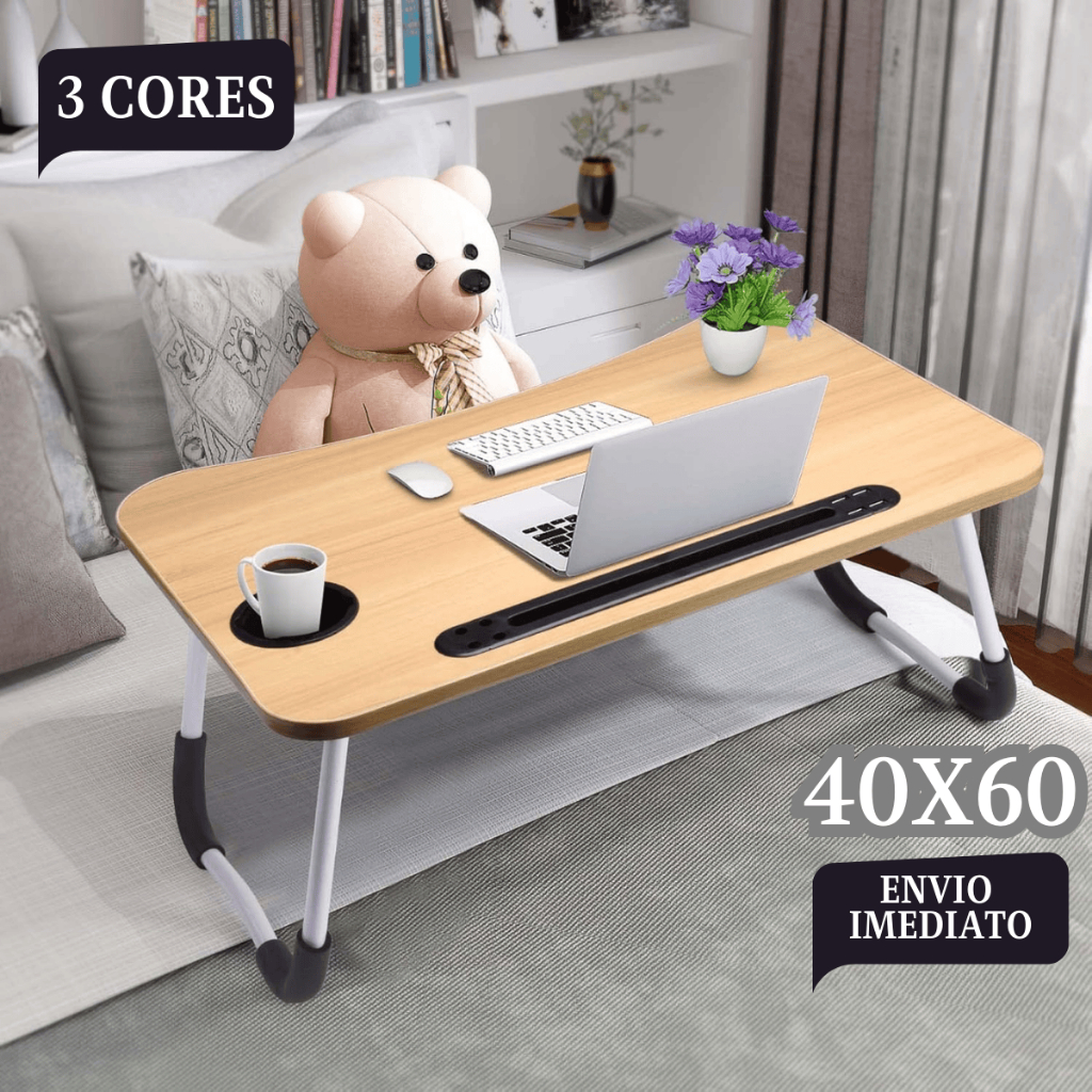 Mesa P/ Notebook Suporte Dobrável Cama Sofá Trabalho Laptop Home Office em Oferta na Shopee
