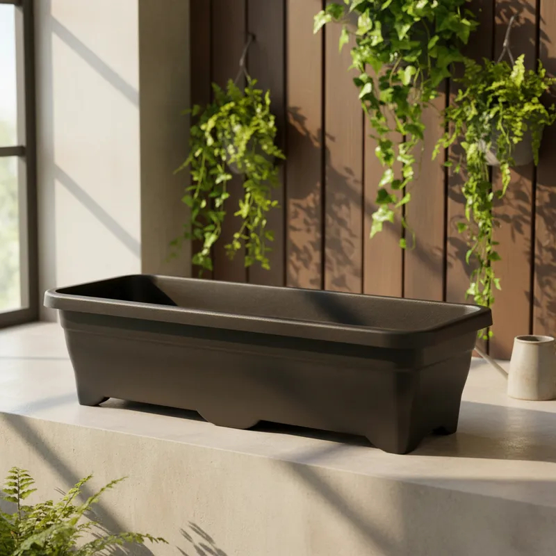 25 Vasos Jardineira Plástico Floreira Horta Vertical 36cm Preta